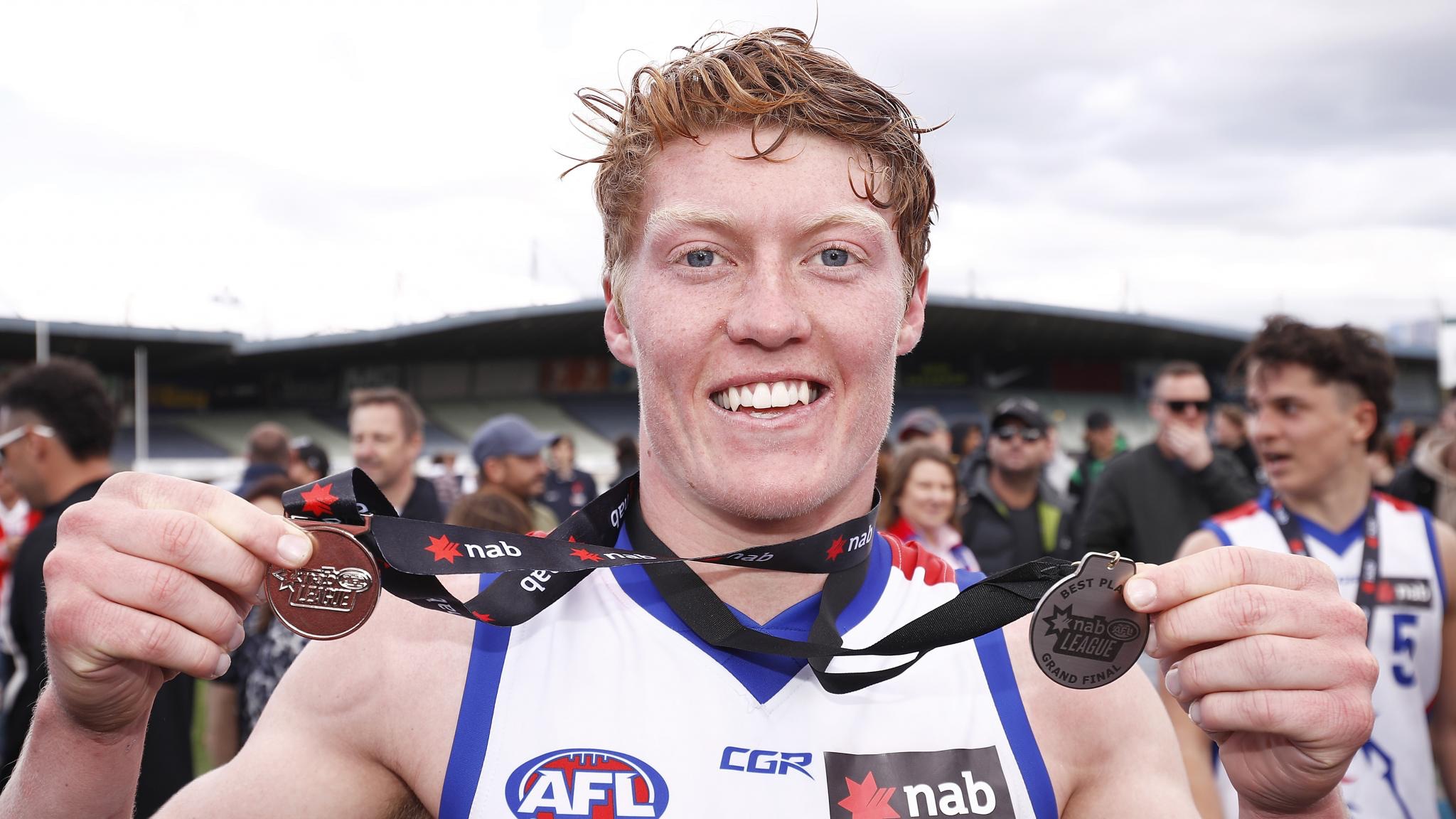 Rowell medals.jpg Matt Rowell shows off his best on ground and premiership medals on Saturday - AFL,Under-18s,Draft